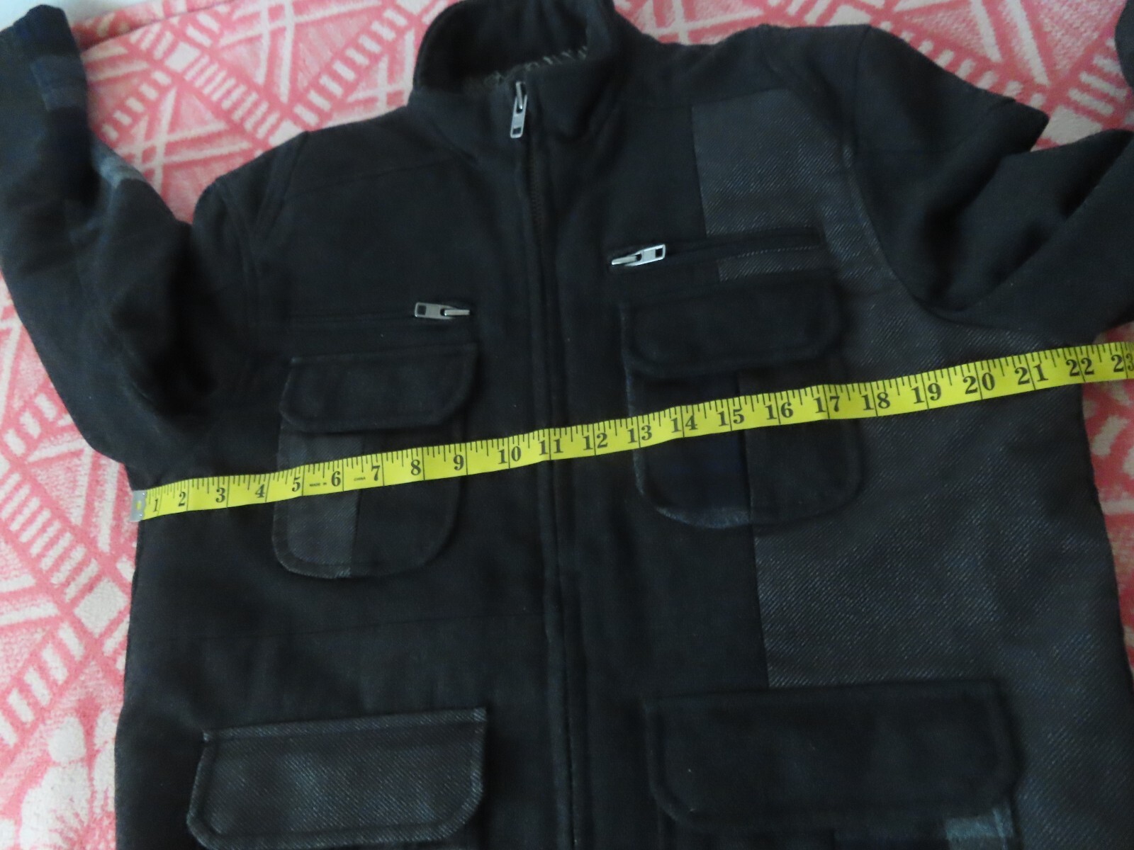 Desigual wool blend utility Patchwork Jacket sz 52 - image 10