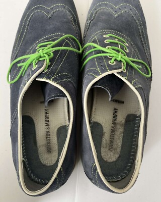 Johnston & Murphy Mens 12M 20-6749 Blue With Green Accents Sheepskin Dress Shoes Johnston & Murphy Mens 12M 20-6749 Blue With Green Accents  main image 2