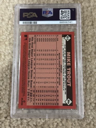 2021 Topps Silver Pack Mike Trout Update BLACK 185/199 #42 PSA 9 POP 2!!!! - Picture 2 of 2
