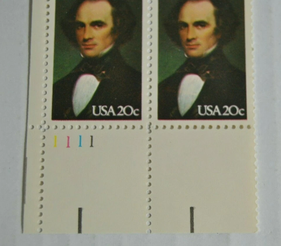 Nathaniel Hawthorne US Stamps Scott 2047 Plate Block of 4 20c 1983 - Image 4 of 4