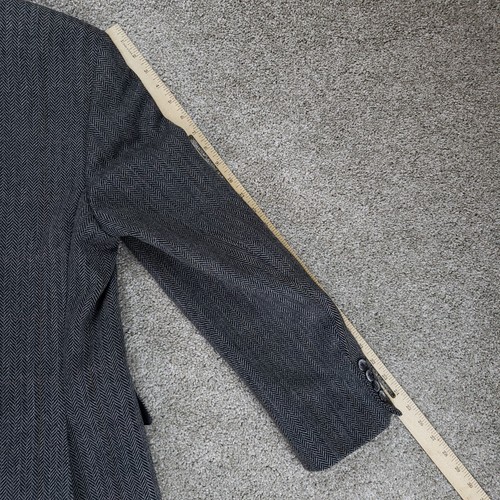 Burberry Blazer Mens 42R Gray Herringbone Plaid Wool Suit Jacket Sport Coat - Picture 11 of 15