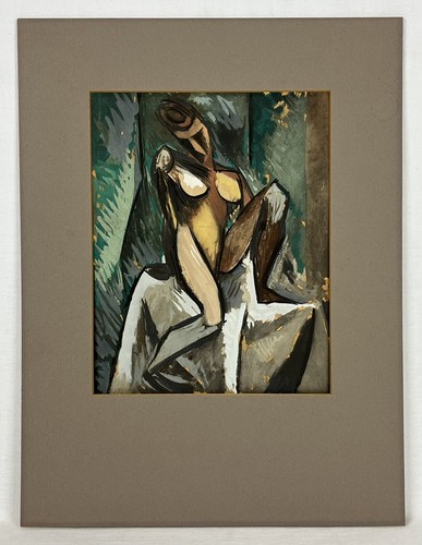 Vintage 1962 Nu Assis Nude Woman Color Lithograph after Pablo Picasso Cubist - Picture 6 of 24