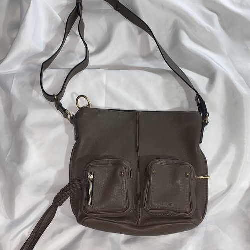pre-loved auth SEE BY CHLOE mocha brown LEATHER crossbody BAG zip top - Picture 2 of 13