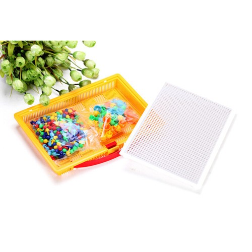 296pcs Mushroom Nails Puzzle Educational Creative Mosaic Pegboard Toy - Picture 5 of 14