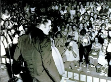Elvis on stage in Memphis Post Card
