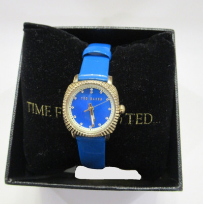 Ted Baker Blue Teal Leather, Mother of Pearl Women Watch 10025305 $175 NWT