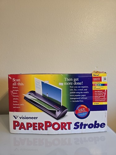 Visioneer Paper Port Strobe S-10 Portable Scanner Color In Original Box Vintage - Picture 2 of 15