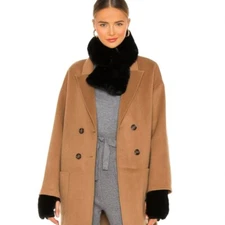 Revolve Jocelyn Faux Fur Scarf Fingerless Mittens Set One Size $155 USD Black