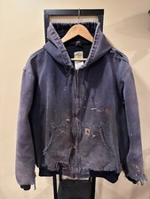 Vintage Carhartt Faded Thrashed Hooded Distress Work Jacket