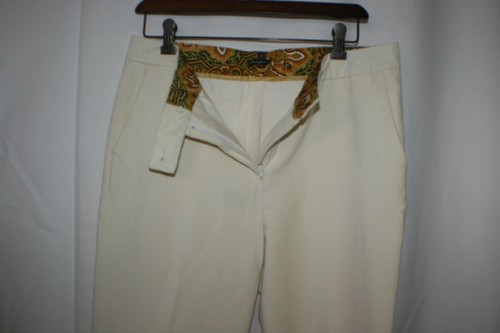J. McLaughlin Corduroy Pants Womens Ivory Cream Cotton Flare Leg USA Sz 10 NEW - Picture 4 of 6