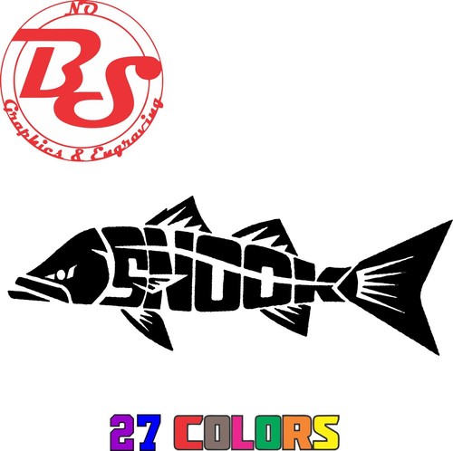 Decalcomania 6" Snook pesca sportiva vinile lago fiume oceano acqua salata baia pesce noBS - Foto 24 di 25