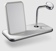 Zens ZEDC07W/00 Stand + Dock + Watch Aluminium Wireless Charger – White