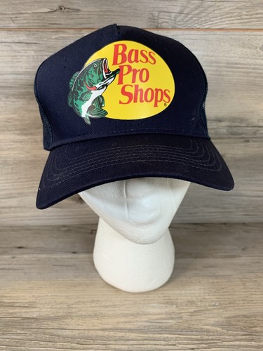 Bass Pro Shops Men's Gone Fishing Trucker Snapback Mesh Hat Cap - Navy - Picture 2 of 8