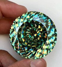 Blue-Green 40.7 Ct Certified Natural Sapphire Sri Lanka Round Cut Loose Gemstone