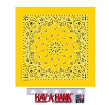  USA Made LEMON YELLOW PREMIUM PAISLEY BANDANA BANDANNA Scarf Scarve Head Wrap
