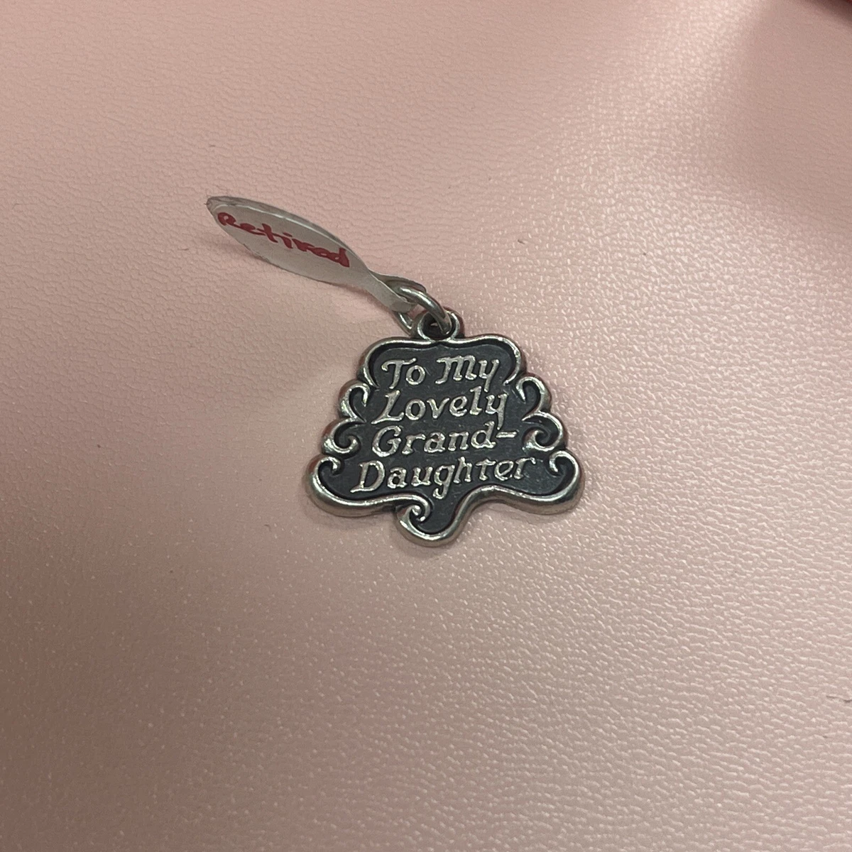 James Avery RETIRED Silver To My Lovely Grand Daughter Charm ONLY