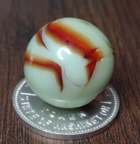 Vetro WILD .72" rosso bruciato e verde UV Christensen o VILEY SWIRL Marmi vintage - Foto 10 di 16