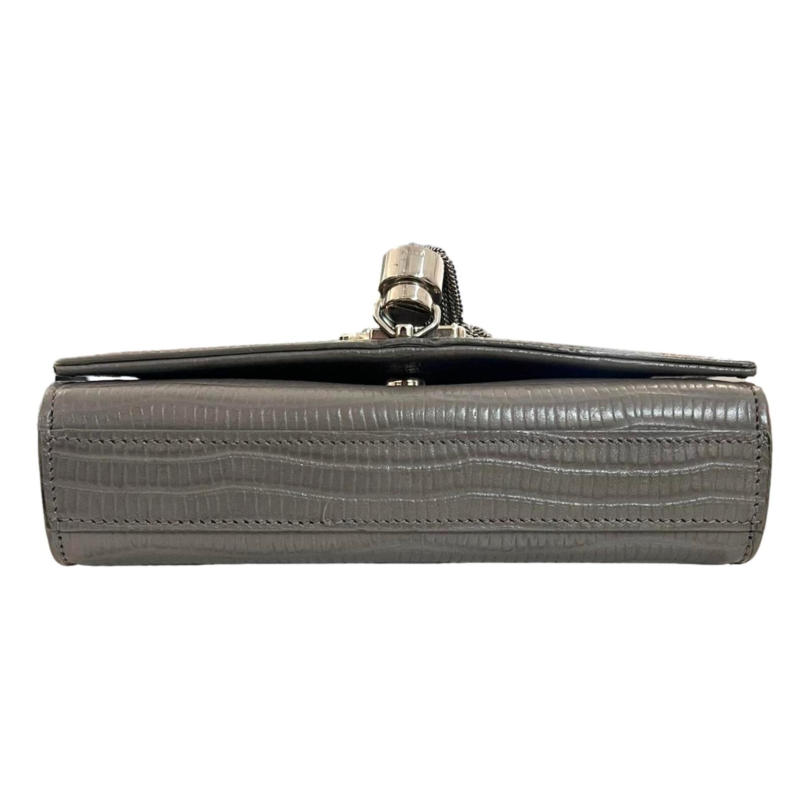 Borsa a tracolla Kate nappa Saint Laurent Croc in pelle in rilievo