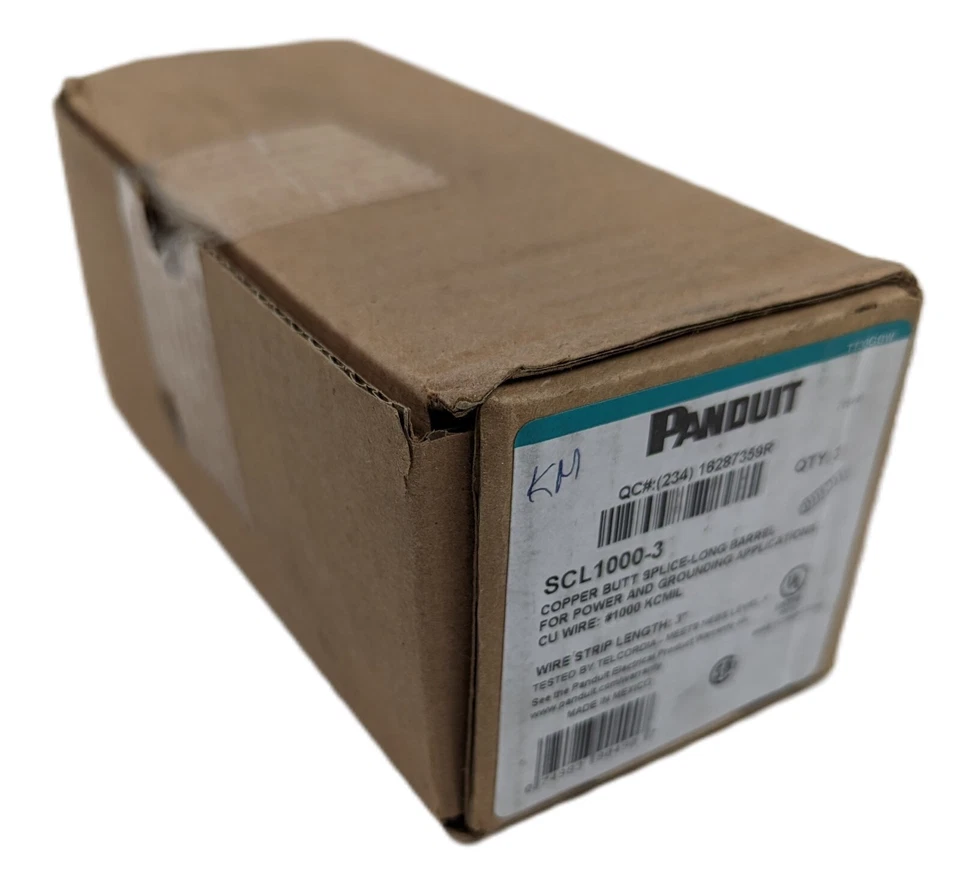 3 Panduit SCL1000-3 Copper Butt Splice Long Barrel Compression Connector NEW - Image 2 of 4