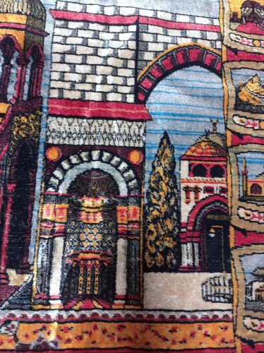 Tappeto da parete classico vintage. Tappeto da parete Kaaba, dimensioni 70" x 46", copia rara. - Foto 8 di 15