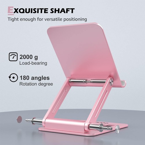 Adjustable & Foldable Mobile Cell Phone Stand Holder, 4.7''-7.9'' Phones Pink - Zdjęcie 4 z 8