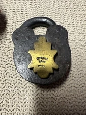 Vintage “Improved Hand-Made” Stamped Antique Padlock No Key