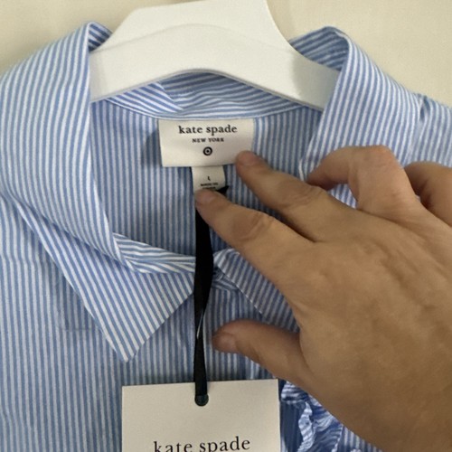 Kate Spade x Target - Ribbon Short Sleeve Midi Shirtdress Blue - size L NWT - Picture 3 of 6