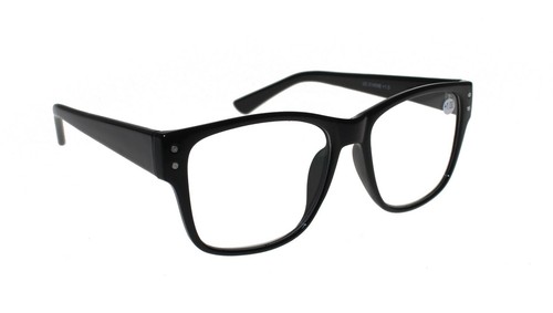 Mens Womens Fashion Reading Glasses Black Tortoise Square Lens Narrow Frame - Picture 6 of 9