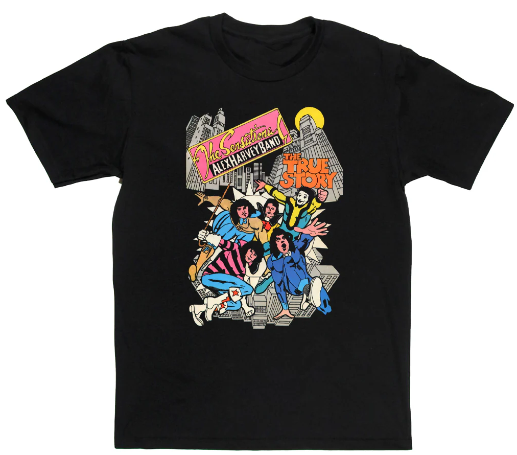 Vtg The Sensational Alex Harvey Band Cotton Black Full Size Unisex