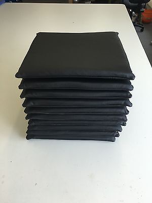 echt Leder schwarz Sitzkissen Stuhlkissen Auflage Gelschaum 38x38 cm Antirutsch