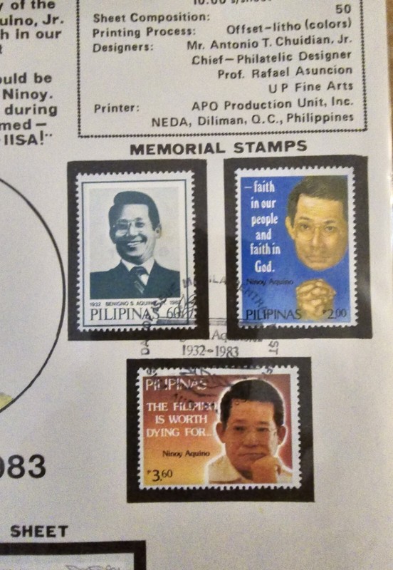 FILIPINAS Philippines Ninoy  Benigno S Aquino Jr Stamps On Page EDSA Revolution