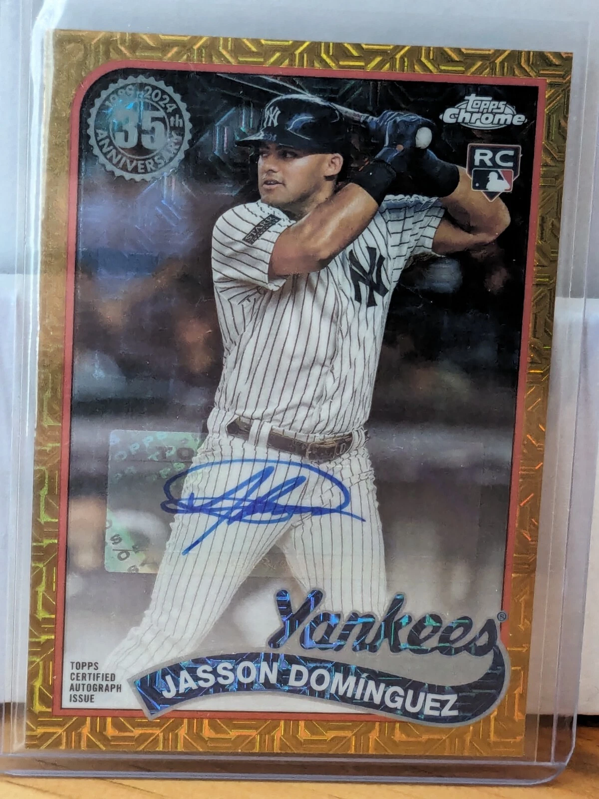 2024 Topps Series 1 Jasson Dominguez Gold Mojo Silver Pack Rookie Auto /50