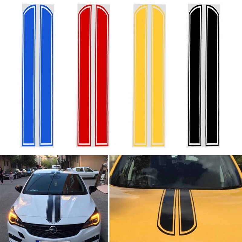 2x Racing Sports Stripe Sticker Car Hood Body Bonnet Side Strips Vinyl Decal - Image 2 of 4