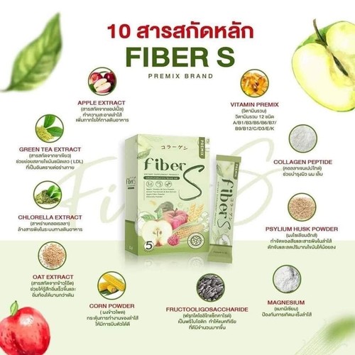 6x Fiber S Premix Drink Powder Bright Skin Prebiotic Reduce Belly Help Excretion - Picture 12 of 14