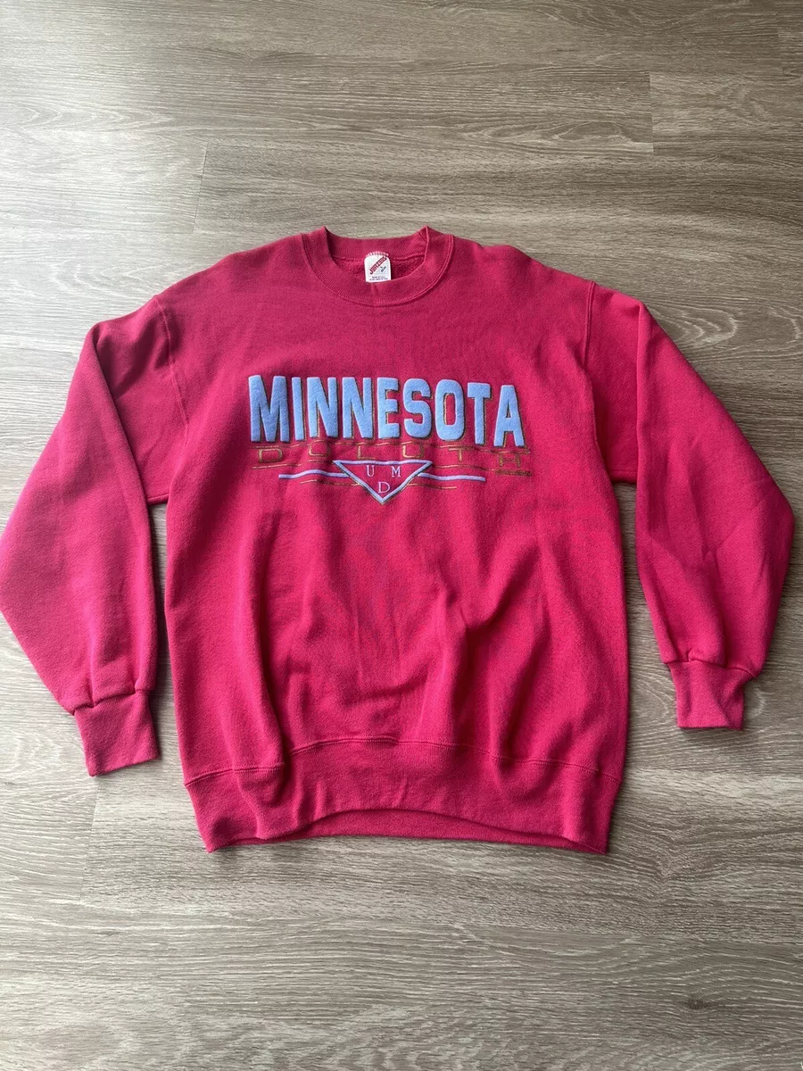 Vintage UMD Crewneck Sweater Pink Size Large Made in USA University Of Duluth