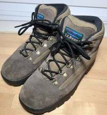 Vtg L.L Bean Brown Suede/Canvas Hiking Trail Lace-Up Boots Women s Sz 9 Medium