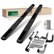 4IN Black Steel Oval Side Step Bars Running Board for Toyota Sequoia 2008-2022