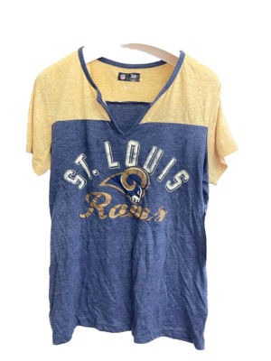 Team Apparel Damen St Louis Rams Fußball Split Hals T-Shirt Blau / La Lakers