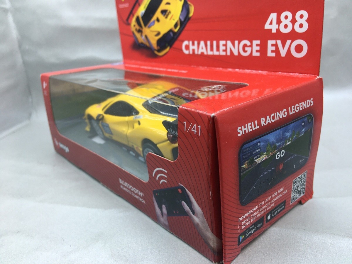 🇺🇦 1:43 Shell Ferrari 488 Challenge EVO Yellow Remote RC 1