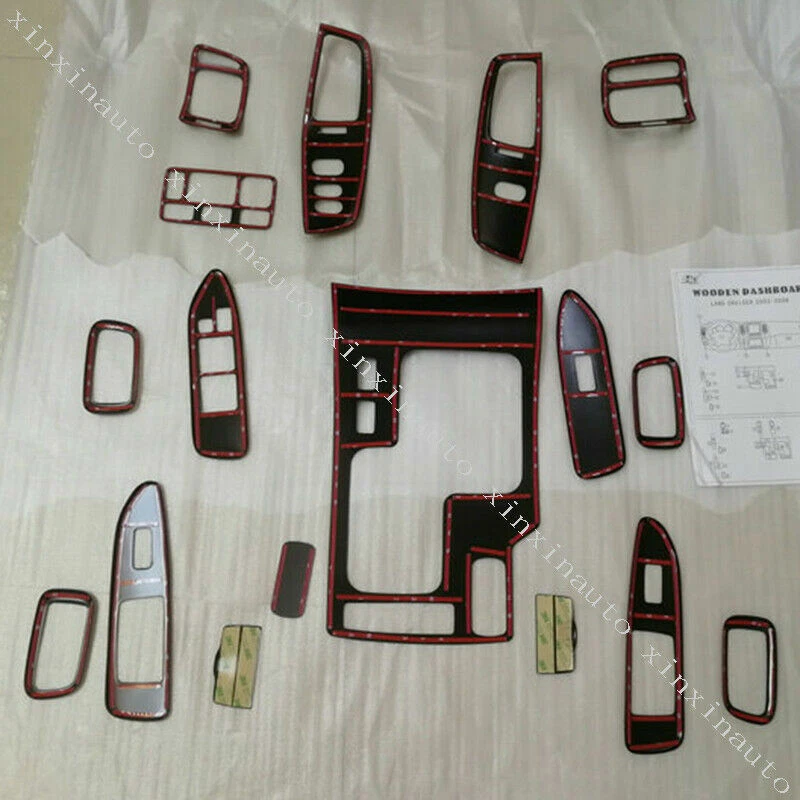 Wood Grain Full Dash Trim Kit For Toyota Land cruiser LC100 MT 4500 4700 2003-07 Foto 2 de 2