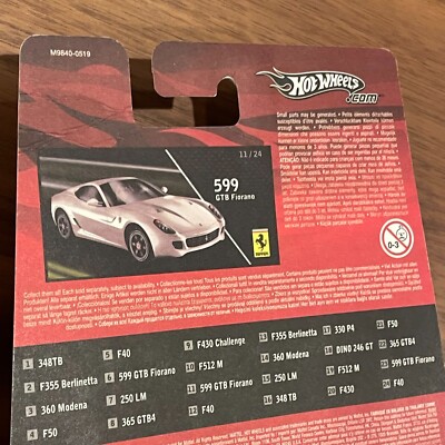 Hot Wheels FERRARI 599 GTB FIORANO ホワイト Hot Wheels Ferrari Racer 599 GTB FIORANO Pearl White New old