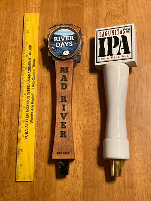 ( 2 Tap Handles ) Lagunitas IPA India Pale Ale  &  Mad River with 8 choices