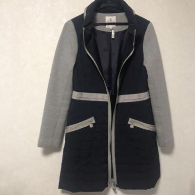 LANVIN en Bleu Bicolor Coat Navy Grey Size 38 | eBay