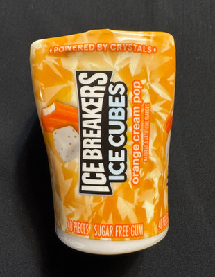 ICE BREAKERS ICE CUBES Orange Cream Pop Sugar Free Gum 3.24oz