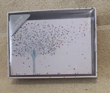 14 Pc 2017 Peter Pauper Press TREE OF HEARTS Blank Note Cards & 15 Envelopes-NIB
