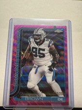 Derrick Brown 2025 Topps Chrome #47 Carolina Panthers Pink Wave Refractor /250