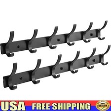 2 Pack Wall Mounted Coat Rack Hooks Coats Hats Towels Storage Anti Scratch New