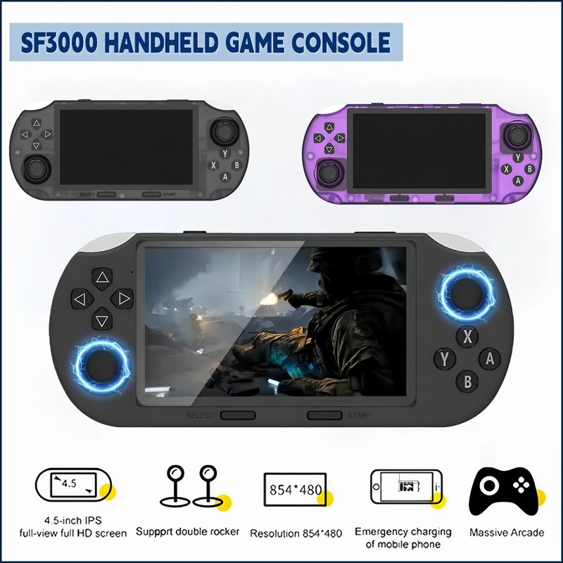 SF3000 Retro Handheld Video Game Console Classic Games Pocket Player with 4.5