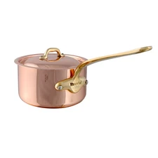Mauviel M'Heritage M'150 B Copper Sauce Pan With Lid, And Brass Handle, 3.5-Qt