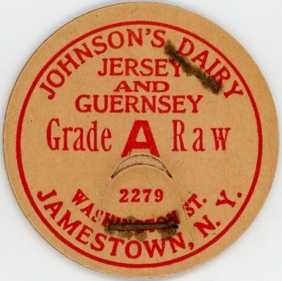 Milk Bottle Cap - Johnson's Dairy - Jamestown, New York - JERSEY and GUERNSEY #3